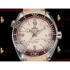 Omega·Ocean Universe TVSF 43.5MM Beige Dial Ceramic Bezel Beige Rubber Strap Movement 8900