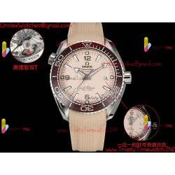 Omega·Ocean Universe TVSF 43.5MM Beige Dial Ceramic Bezel Beige Rubber Strap Movement 8900