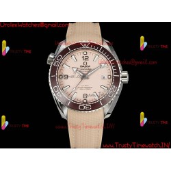 Omega·Ocean Universe TVSF 43.5MM Beige Dial Ceramic Bezel Beige Rubber Strap Movement 8900