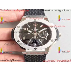Hublot Big Bang 44mm Black Dial SS Black Rubber Strap Movement 4100
