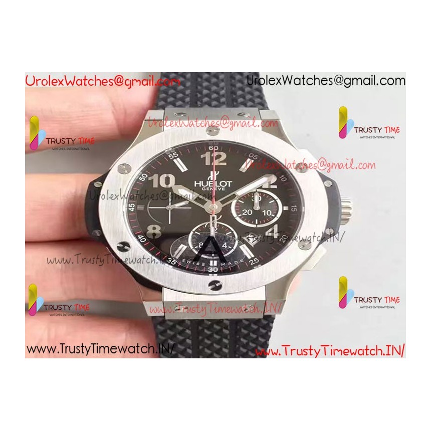 Hublot Big Bang 44mm Black Dial SS Black Rubber Strap Movement 4100