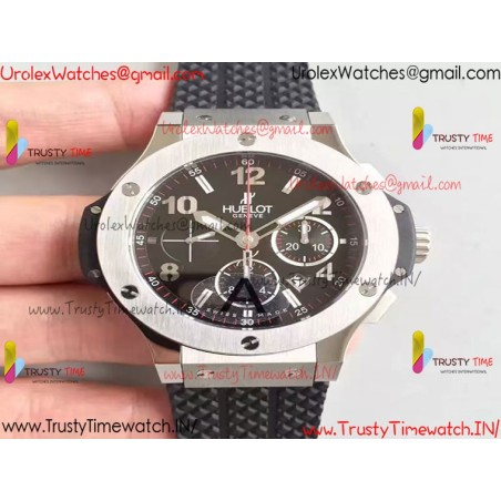 Hublot Big Bang 44mm Black Dial SS Black Rubber Strap Movement 4100