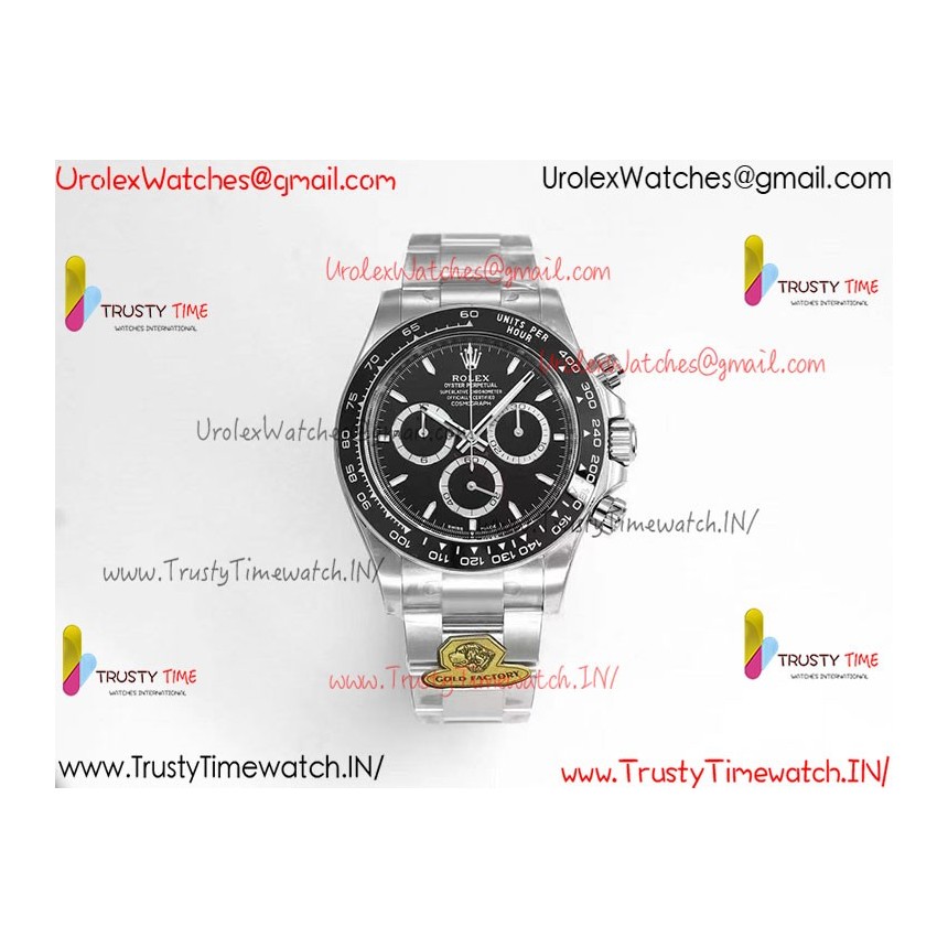 Daytona Black Ceramic Panda 126500 GF Black Dial SS 904L Strap Movement 4131