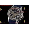 DAYTONA DIW SS/PVD CARBON BEZEL ADGF BEST EDITION BLACK SKELETON DIAL ON BLACK LEATHER STRAP SA4130