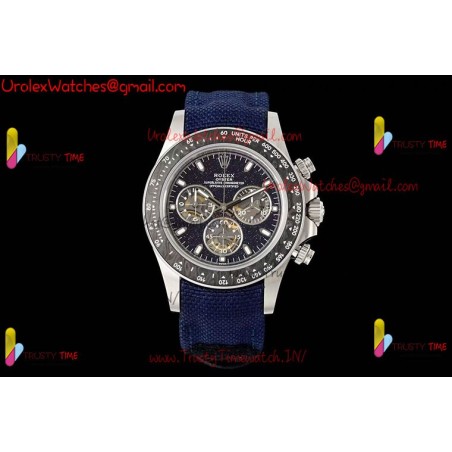DAYTONA DIW SS/PVD CARBON BEZEL ADGF BEST EDITION BLACK SKELETON DIAL ON BLACK LEATHER STRAP SA4130