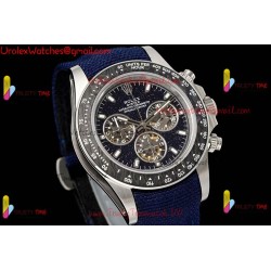 DAYTONA DIW SS/PVD CARBON BEZEL ADGF BEST EDITION BLACK SKELETON DIAL ON BLACK LEATHER STRAP SA4130