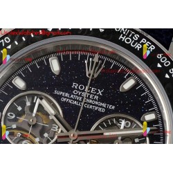 DAYTONA DIW SS/PVD CARBON BEZEL ADGF BEST EDITION BLACK SKELETON DIAL ON BLACK LEATHER STRAP SA4130