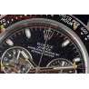 DAYTONA DIW SS/PVD CARBON BEZEL ADGF BEST EDITION BLACK SKELETON DIAL ON BLACK LEATHER STRAP SA4130