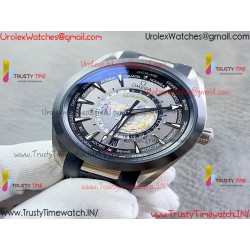 AQUA TERRA 150M 43MM 24 BLACK CERAMIC BEZEL N1F 1:1 BEST EDITION GRAY DIAL ON SS BRACELET A8938 (FREE RUBBER STRAPS)