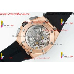 ROYAL OAK OFFSHORE 43MM 26420SO RG APSF 1:1 BEST EDITION BLACK DIAL ON BLACK RUBBER STRAP SA4401 SUPER CLONE