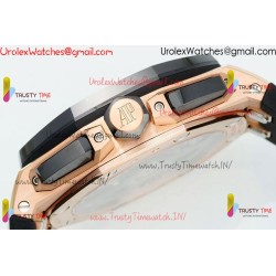 ROYAL OAK OFFSHORE 43MM 26420SO RG APSF 1:1 BEST EDITION BLACK DIAL ON BLACK RUBBER STRAP SA4401 SUPER CLONE