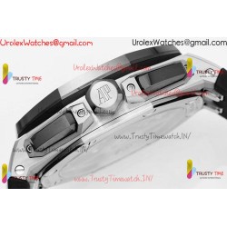 ROYAL OAK OFFSHORE 43MM 26420SO SS APSF 1:1 BEST EDITION BLACK DIAL ON BLACK RUBBER STRAP SA4401 SUPER CLONE