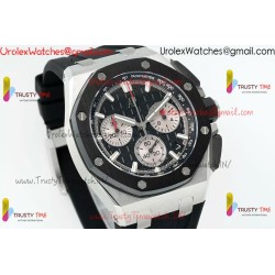 ROYAL OAK OFFSHORE 43MM 26420SO SS APSF 1:1 BEST EDITION BLACK DIAL ON BLACK RUBBER STRAP SA4401 SUPER CLONE