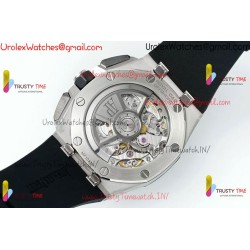 ROYAL OAK OFFSHORE 43MM 26420SO SS APSF 1:1 BEST EDITION BLACK DIAL ON BLACK RUBBER STRAP SA4401 SUPER CLONE