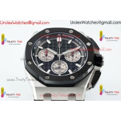 ROYAL OAK OFFSHORE 43MM 26420SO SS APSF 1:1 BEST EDITION BLACK DIAL ON BLACK RUBBER STRAP SA4401 SUPER CLONE