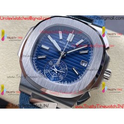 Patek Philippe Nautilus 59801A 3KF 40MM Blue Dial SS Blue Cloth Strap Caliber CH28-520