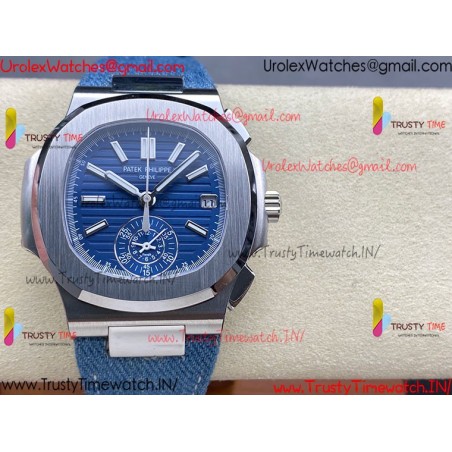 Patek Philippe Nautilus 59801A 3KF 40MM Blue Dial SS Blue Cloth Strap Caliber CH28-520