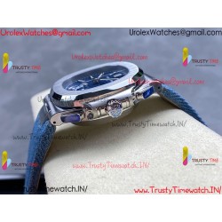 Patek Philippe Nautilus 59801A 3KF 40MM Blue Dial SS Blue Cloth Strap Caliber CH28-520