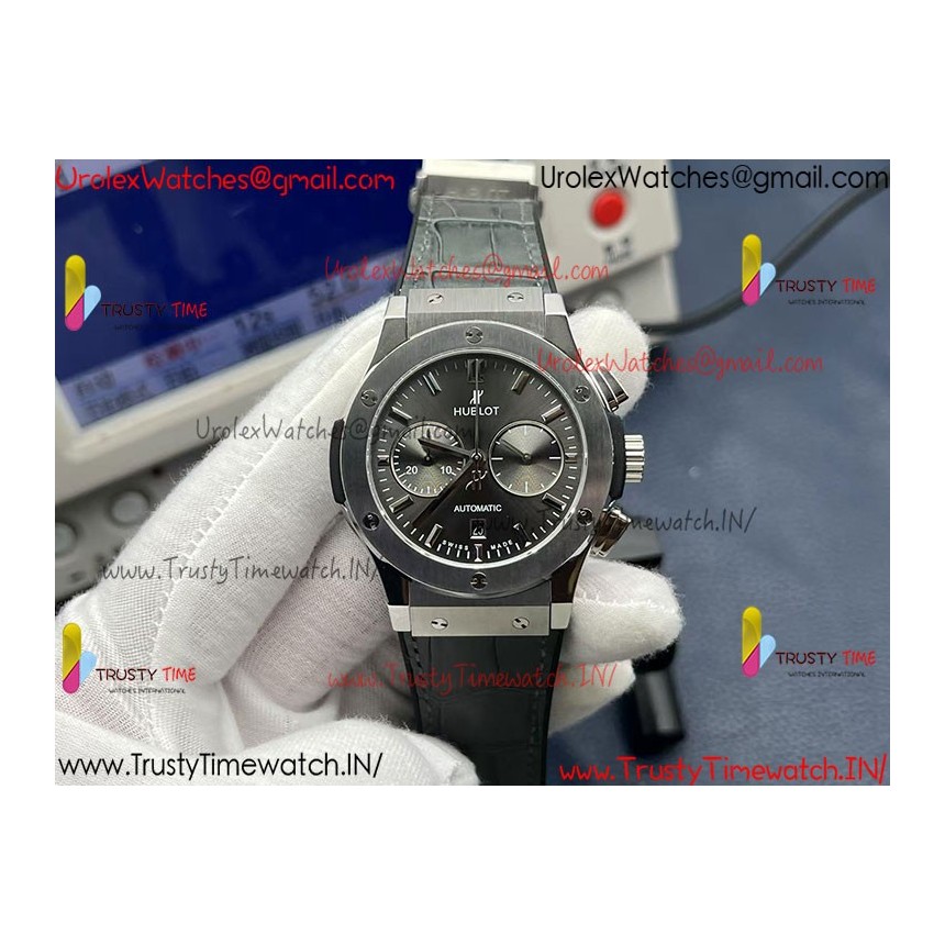 Hublot Big Bang 44mm Grey Dial SS Grey Leather Strap Dial 7750