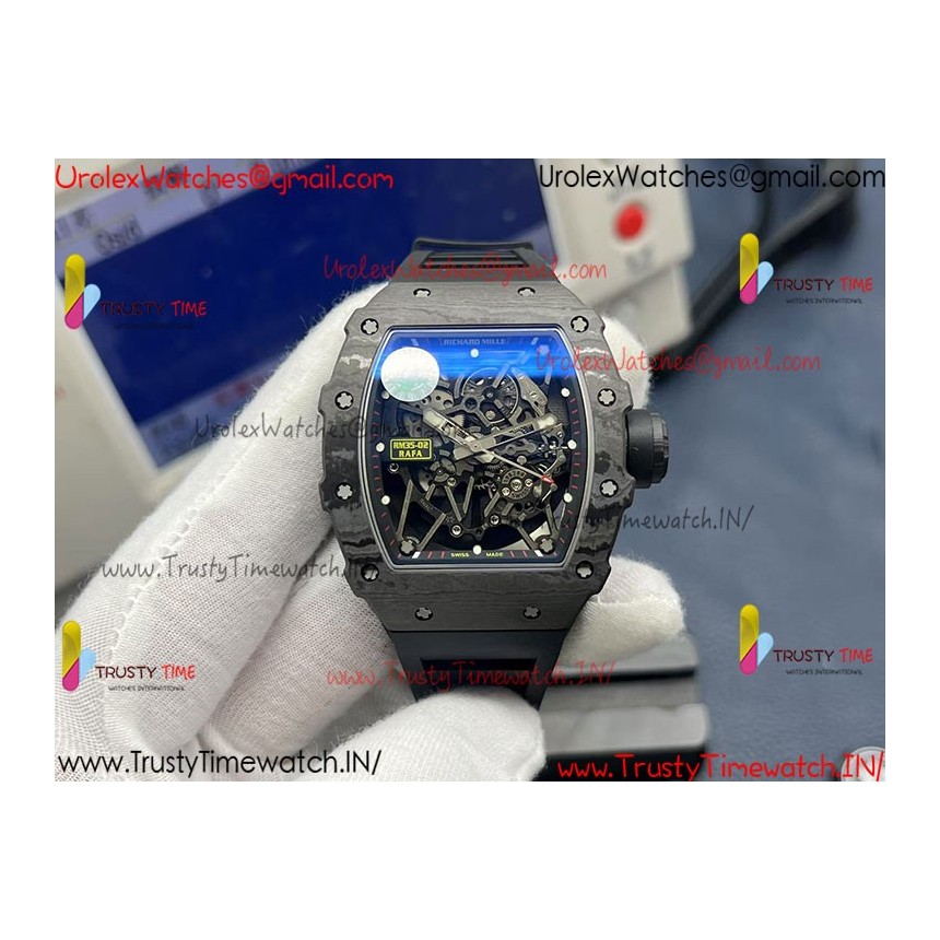 RM35-02 ZF 49MM Black Dial Black Carbon Fiber Case Black Rubber Strap Calibre RMAL1