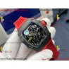 RM35-02 ZF 49MM Black Dial Black Carbon Fiber Case Red Rubber Strap Calibre RMAL1