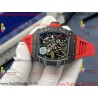 RM35-02 ZF 49MM Black Dial Black Carbon Fiber Case Red Rubber Strap Calibre RMAL1