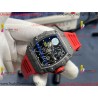 RM35-02 ZF 49MM Black Dial Black Carbon Fiber Case Red Rubber Strap Calibre RMAL1