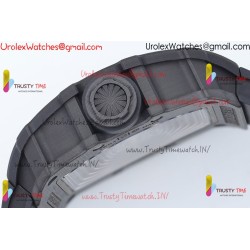 RM35-02 ZF 49MM Black Skeleton Dial Black Carbon Fiber Case Black Rubber Strap Calibre RMAL1