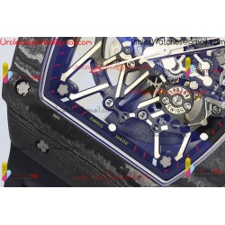 RM35-02 ZF 49MM Black Skeleton Dial Black Carbon Fiber Case Black Rubber Strap Calibre RMAL1