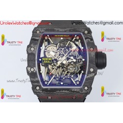 RM35-02 ZF 49MM Black Skeleton Dial Black Carbon Fiber Case Black Rubber Strap Calibre RMAL1
