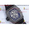 RM35-02 ZF 49MM Black Skeleton Dial Black Carbon Fiber Case Black Rubber Strap Calibre RMAL1