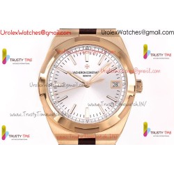 Vacheron Constantin Overseas 4500V RG/SS White Dial Brown Rubber Strap Caliber 5100