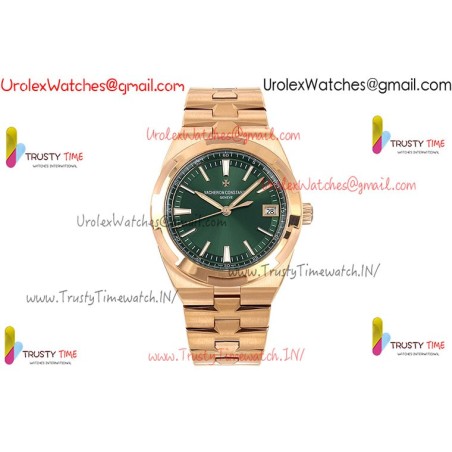 Vacheron Constantin Overseas 4500V PPF RG/SS Green Dial Rose Gold Strap Caliber 5100