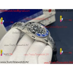Rolex GMT II CF Black Dial SS 904L Steel Bracelet Caliber 3285