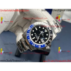 Rolex GMT II CF Black Dial SS 904L Steel Bracelet Caliber 3285