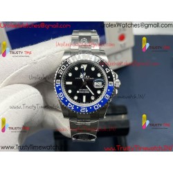 Rolex GMT II CF Black Dial SS 904L Steel Bracelet Caliber 3285