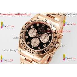 ROLDYT0607B - Daytona 126505 RG/RG Blk/Dia 904L APSF SH4131