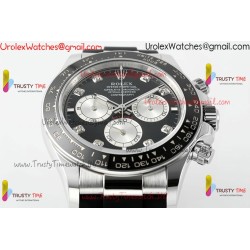 Daytona 126518 APSF 1:1 Best  SS Black Dial Sticks Markers on Oysterflex Strap SH4131