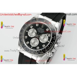 Daytona 126518 APSF 1:1 Best  SS Black Dial Sticks Markers on Oysterflex Strap SH4131