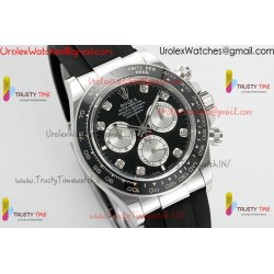 Daytona 126518 APSF 1:1 Best  SS Black Dial Sticks Markers on Oysterflex Strap SH4131