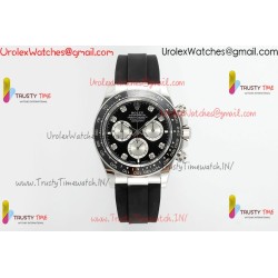 Daytona 126518 APSF 1:1 Best  SS Black Dial Sticks Markers on Oysterflex Strap SH4131