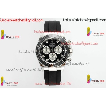 Daytona 126518 APSF 1:1 Best  SS Black Dial Sticks Markers on Oysterflex Strap SH4131