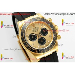 Daytona 126518 APSF 1:1 YG/SS gold dial with black rubber Oysterflex SH4131