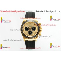 Daytona 126518 APSF 1:1 YG/SS gold dial with black rubber Oysterflex SH4131