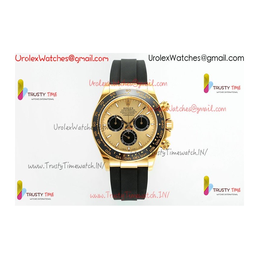 Daytona 126518 APSF 1:1 YG/SS gold dial with black rubber Oysterflex SH4131