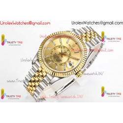 Rolex Sky-Dweller 42mm gold dial, YG/SS stainless steel strap, automatic caliber 9001