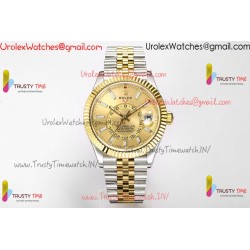Rolex Sky-Dweller 42mm gold dial, YG/SS stainless steel strap, automatic caliber 9001