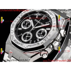 Royal Oak 38mm Black Dial Diamonds/SS 316L Strap Caliber 7750