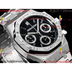 Royal Oak 38mm Black Dial Diamonds/SS 316L Strap Caliber 7750