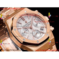 ROYAL OAK 38MM WHITE DIAL RG/SS RG/316L STRAP CALIBER 7750
